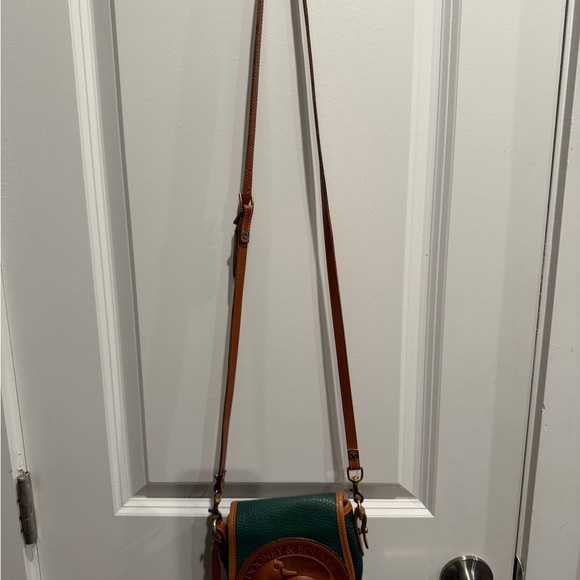 Rare Vintage Dooney & Bourke Big Duck Crossbody Bag In Green and Tan - Picture 9 of 11